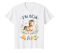 Enfant J'Ai Déjà 4 Ans Anniversaire Garçon Fille Cheval T-Shirt