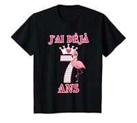 Enfant J'Ai Déjà 7 Ans Couronne De Princesse et Flamant Rose T-Shirt