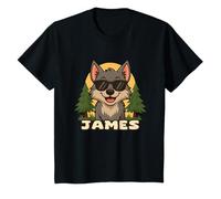 Enfant James - Design Loup avec Prénom pour Enfants T-Shirt