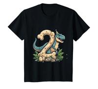 Enfant Je suis 2 Dinosaures T-Rex Bones, 2e Anniversaire, garçon T-Shirt