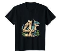 Enfant Je suis 4 Dinosaures T-Rex Bones, 4e Anniversaire, garçon T-Shirt