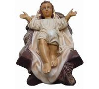 Enfant Jésus couché dans une crèche 40cm de haut Figurine de décoration - polyrésine - réduite - pour l'extérieur