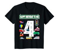 Enfant Joyeux Anniversaire pour Moi ! Je suis 4 (Quatre) sur Le thème du Transport T-Shirt