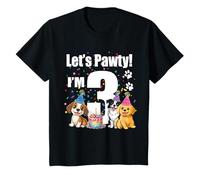 Enfant Lets Pawty I'm Three Puppy Dog Costume de fête d'anniversaire T-Shirt