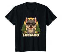 Enfant Luciano - Design Loup avec Prénom pour Enfants T-Shirt