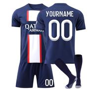 Enfant Maillot de Football Nouveau Ensemble de Foot Enfant et Homme Nom et numéro personnalisés, Équipement Football Entrainement T-Shirt et Short Chaussettes Convient aux Femmes et aux Adultes