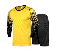 Enfant Maillots de Gardien de But Garçon Football Tenue Ensemble Shorts T-Shirt À Manches Longues Jogging Sport 4-13 Ans (FR/ES, Âge, 10 Ans, 13 Ans, Taille Normale, Jaune)