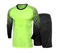 Enfant Maillots de Gardien de But Garçon Football Tenue Ensemble Shorts T-Shirt À Manches Longues Jogging Sport 4-13 Ans (FR/ES, Âge, 10 Ans, 13 Ans, Taille Normale, Vert)