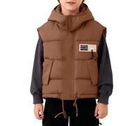 Enfant Manteau sans Manches Gilet MatelasséE en Coton, Doudoune GarçOn 3-8 Ans Automne Et Hiver A Capuche Chaud Coupe-Vent LéGer Doux Et Confortable Zippe DéContracté pour Le Quotidien