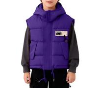Enfant Manteau sans Manches Gilet MatelasséE en Coton, Doudoune GarçOn 3-8 Ans Automne Et Hiver A Capuche Chaud Coupe-Vent LéGer Doux Et Confortable Zippe DéContracté pour Le Quotidien