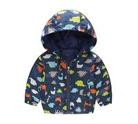 Enfant Manteaux Imperméable, Animal Imprimé Garçon Filles Cape de Pluie Enfant Veste Coupe Vent à Capuche Blouson de Pluie Léger Respirant Doublé de Doux Outwear Vêtement de Pluie à Capuche