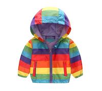 Enfant Manteaux Imperméable, Animal Imprimé Garçon Filles Cape de Pluie Enfant Veste Coupe Vent à Capuche Blouson de Pluie Léger Respirant Doublé de Doux Outwear Vêtement de Pluie à Capuche
