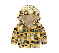 Enfant Manteaux Imperméable, Animal Imprimé Garçon Filles Cape de Pluie Enfant Veste Coupe Vent à Capuche Blouson de Pluie Léger Respirant Doublé de Doux Outwear Vêtement de Pluie à Capuche