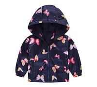 Enfant Manteaux Imperméable, Animal Imprimé Garçon Filles Cape de Pluie Enfant Veste Coupe Vent à Capuche Blouson de Pluie Léger Respirant Doublé de Doux Outwear Vêtement de Pluie à Capuche