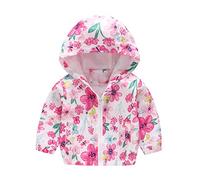 Enfant Manteaux Imperméable, Animal Imprimé Garçon Filles Cape de Pluie Enfant Veste Coupe Vent à Capuche Blouson de Pluie Léger Respirant Doublé de Doux Outwear Vêtement de Pluie à Capuche