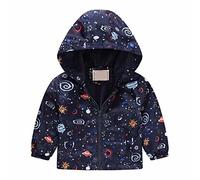 Enfant Manteaux Imperméable, Animal Imprimé Garçon Filles Cape de Pluie Enfant Veste Coupe Vent à Capuche Blouson de Pluie Léger Respirant Doublé de Doux Outwear Vêtement de Pluie à Capuche