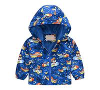 Enfant Manteaux Imperméable, Animal Imprimé Garçon Filles Cape de Pluie Enfant Veste Coupe Vent à Capuche Blouson de Pluie Léger Respirant Doublé de Doux Outwear Vêtement de Pluie à Capuche