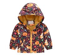 Enfant Manteaux Imperméable, Animal Imprimé Garçon Filles Cape de Pluie Enfant Veste Coupe Vent à Capuche Blouson de Pluie Léger Respirant Doublé de Doux Outwear Vêtement de Pluie à Capuche