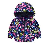 Enfant Manteaux Imperméable, Animal Imprimé Garçon Filles Cape de Pluie Enfant Veste Coupe Vent à Capuche Blouson de Pluie Léger Respirant Doublé de Doux Outwear Vêtement de Pluie à Capuche