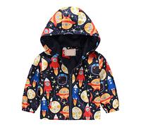 Enfant Manteaux Imperméable, Animal Imprimé Garçon Filles Cape de Pluie Enfant Veste Coupe Vent à Capuche Blouson de Pluie Léger Respirant Doublé de Doux Outwear Vêtement de Pluie à Capuche