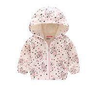 Enfant Manteaux Imperméable Automne-Hiver Garçon Filles Imperméables Vêtement De Pluie Poche Coupe-Vent Bébé Enfant Sweat-Shirt Blouson Zipper Avec Capuche Blouson De Pluie(Beige,18-24 mois)
