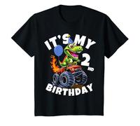 Enfant Monster Truck Dinosaure Rawr It's My 2nd Birthday 2 Ans T-Shirt