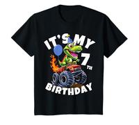 Enfant Monster Truck Dinosaure Rawr It's My 7th Birthday T-Shirt