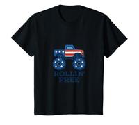 Enfant Monster Truck Patriotic Rollin Free T-Shirt