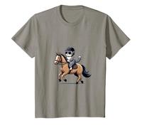 Enfant Monter à cheval avec un chat, c'est l'amour du cheval pour T-Shirt