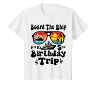 Enfant Montez à Bord du Navire C'est Mon 5e Anniversaire, Les Gars de croisière de 5 Ans T-Shirt