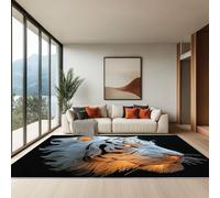 Enfant Moquette Portrait 3D D'Un Tigre Blanc 160 X 230 Cm , Porte Paillasson D'Entree Interieur Et Extérieur Tapis Noir Antidérapant Anti-Poussière Tapis D’Entrée Imperméable Pour Adolescents Filles