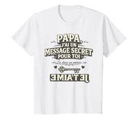 Enfant Papa Je t'aime Message Secret à Lire dans Un Miroir T-Shirt