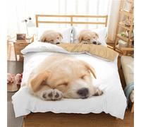Enfant Parure De Lit Chat Et Chien Dormant Ensemble Adorable Housse De Couette X Cm + Taie D'oreiller Xcm Microfibre (X Cm,Chien B)