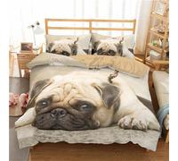 Enfant Parure De Lit Chat Et Chien Dormant Ensemble Adorable Housse De Couette X Cm + Taie D'oreiller Xcm Microfibre (X Cm,Chien A)