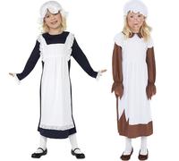 Enfant Pauvre Victorien Fille Déguisement & Chapeau Filles Costume Bonne Neuf