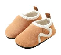 Enfant Peluche Coton Pantoufles Bébé Garçon Fille Hiver Chaussons Tunique Chic Fille Boys Slippers Cotton Comfy House Slippers Bedroom Slippers Winter Warm Indoor Shoes (Brown, 28 Little Child)