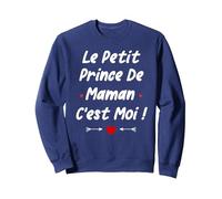 Enfant Petit garçon Humour Prince de Maman Sweatshirt, Unisexe pour Adultes, Bleu Marine, L