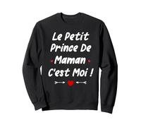 Enfant Petit garçon Humour Prince de Maman Sweatshirt, Unisexe pour Adultes, Noir, XL