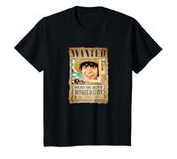 Enfant Poster Monkey D Luffy Wanted Chapeau de paille Pirates Enfants T-Shirt