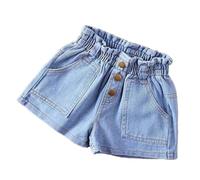 Enfant Short en Jean Denim Pantalon Court Coupe régulière Cordon de Serrage Bermuda détente Beach Board Shorts pour la Maison