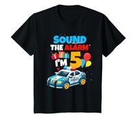 Enfant Sonnez l'alarme J'ai 5 ans, voiture de police, anniversaire T-Shirt