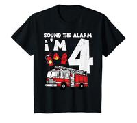 Enfant Sound The Alarm Im 4 Camion de Pompier pour 4e Anniversaire T-Shirt