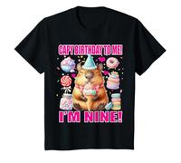 Enfant T-Shirt Capybara 9ème Anniversaire « Capy Birthday to Me ! I'm Nine! » T-Shirt