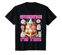 Enfant T-Shirt Capybara pour 10e Anniversaire « Capy Birthday to Me ! I'm Ten! » T-Shirt