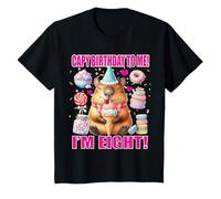 Enfant T-Shirt Capybara pour 8e Anniversaire « Capy Birthday to Me ! I'm Eight ! » T-Shirt