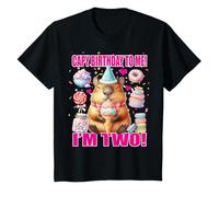 Enfant Tenue Capybara pour 2ème Anniversaire « Capy Birthday to Me ! I'm Two ! » T-Shirt