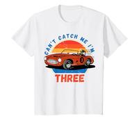 Enfant Three Racing Birthday Can't Catch Me I'm Three, garçon de 3 ans T-Shirt