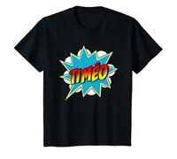 Enfant Timéo Nom Superhéros Bande dessinée Garçon T-Shirt