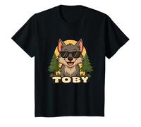 Enfant Toby - Design Loup avec Prénom pour Garçons T-Shirt