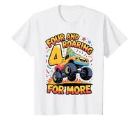 Enfant Truck Four pour Le 4e Anniversaire de Funny and Roaring for More T-Shirt
